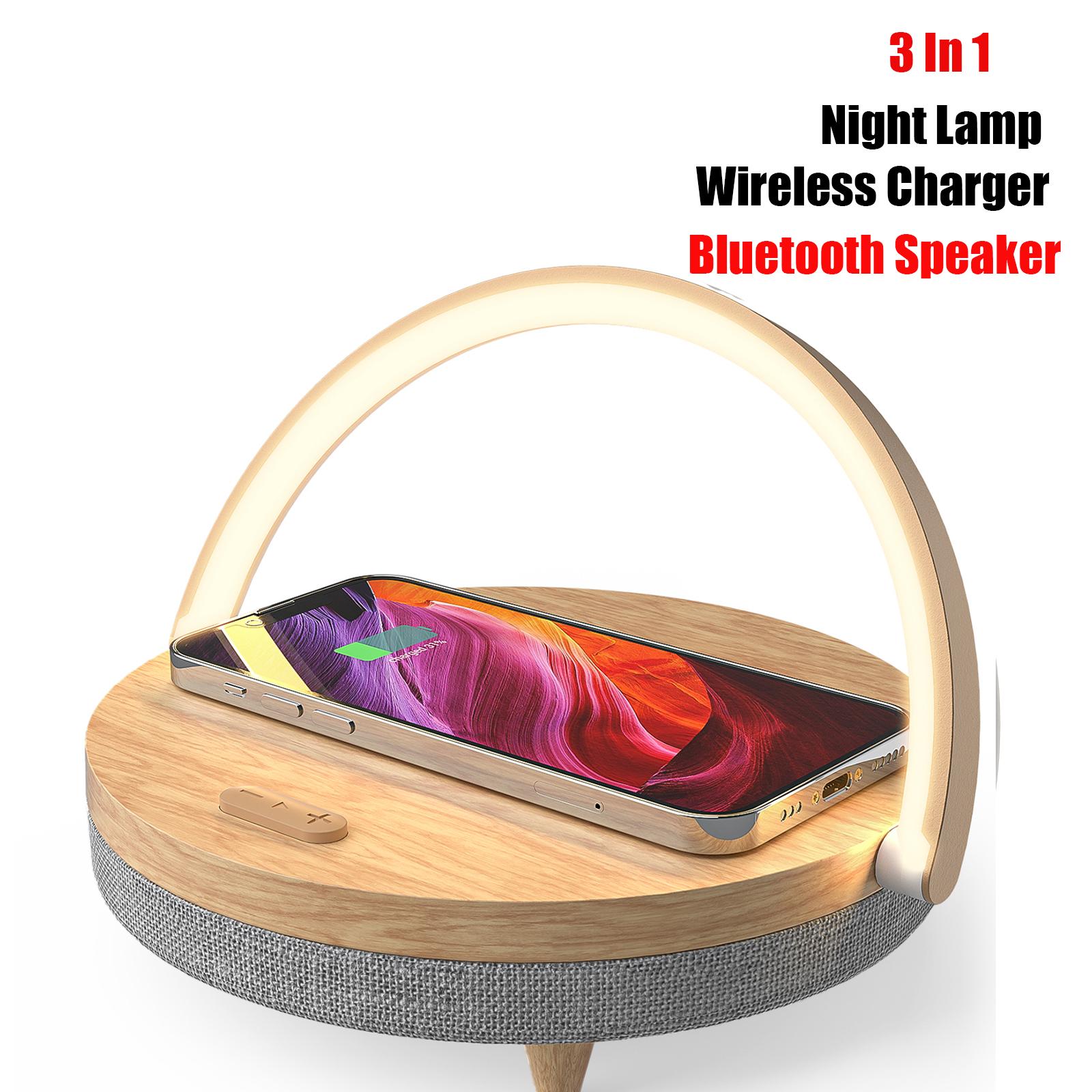 Loa Bluetooth Sạc Không Dây Đa Năng Cho IPhone 13 14 Đèn Bàn Gỗ Đèn Sạc Công Suất Cao Loa Bluetooth Màu sắc: loa gỗ