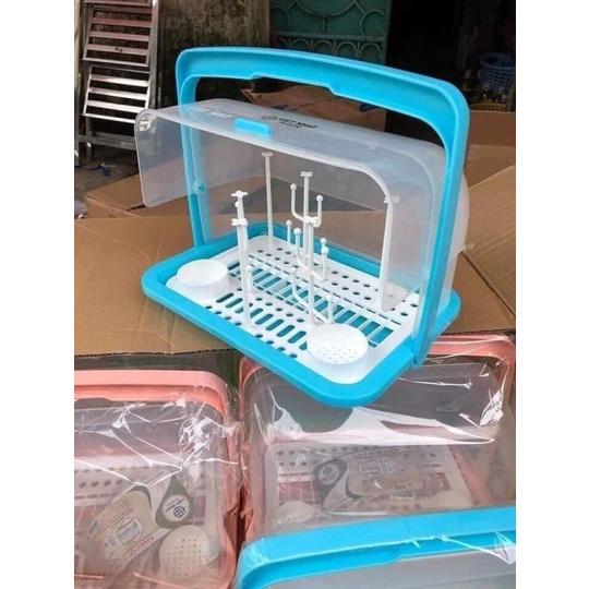 Khay úp ly , bình , chén bát , úp bình sữa size lớn có nắp đậy chống bụi nhựa Viêt Nhật cao cấp