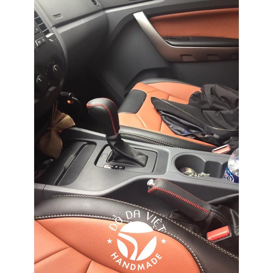 Bọc cần số, phanh tay FORD RANGER 2018 trở lại số tự động, da bò thật bảo hành 2 năm