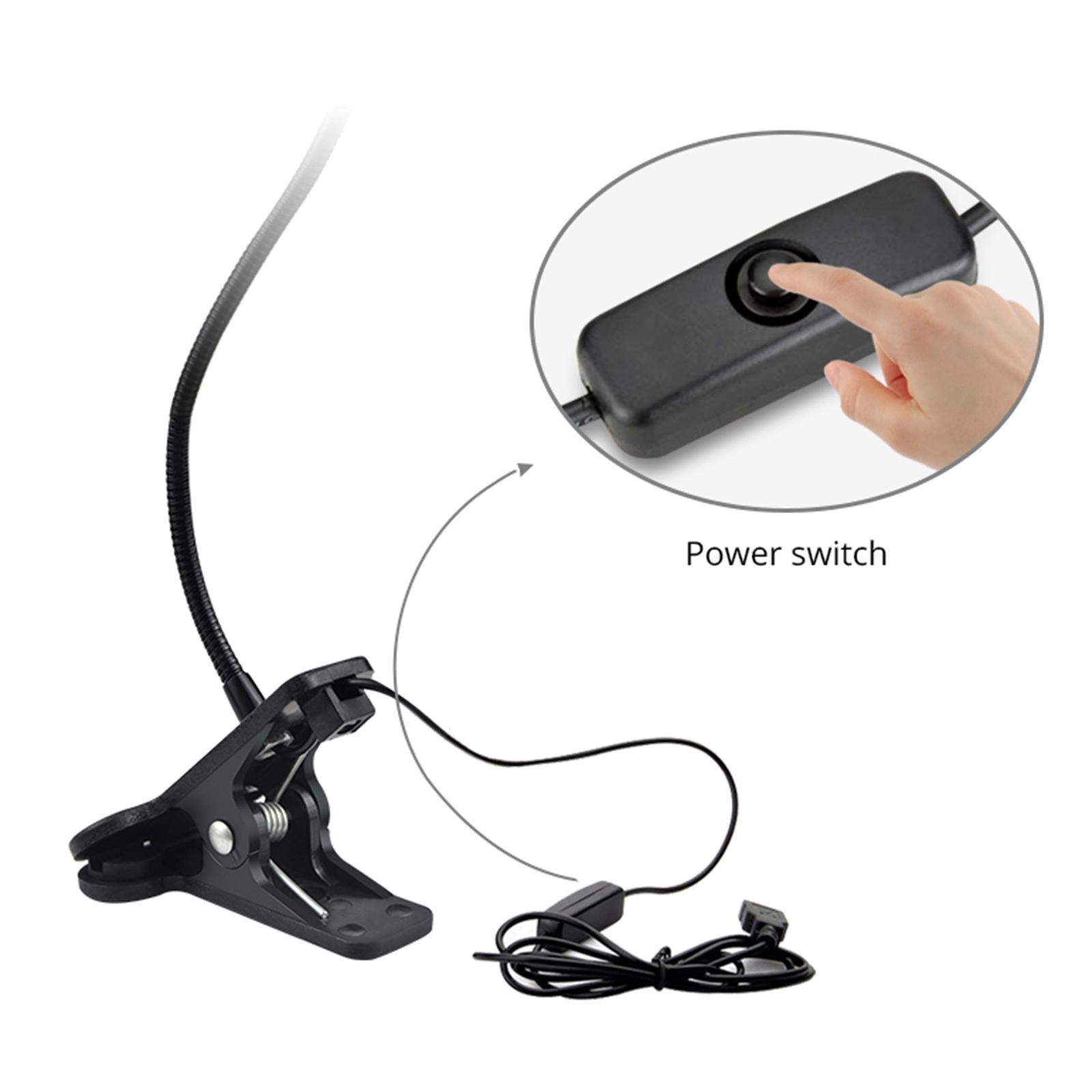USB Flexible Reading LED Desk Lights Clip-on Table Lamp