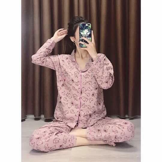 Bộ Pizama Tay Dài màu kute (Pijama kate)