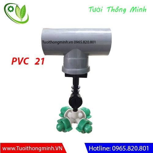 15 chiếc Béc phun sương 4 cửa có van áp kèm ren ngoài 21 tiện lợi
