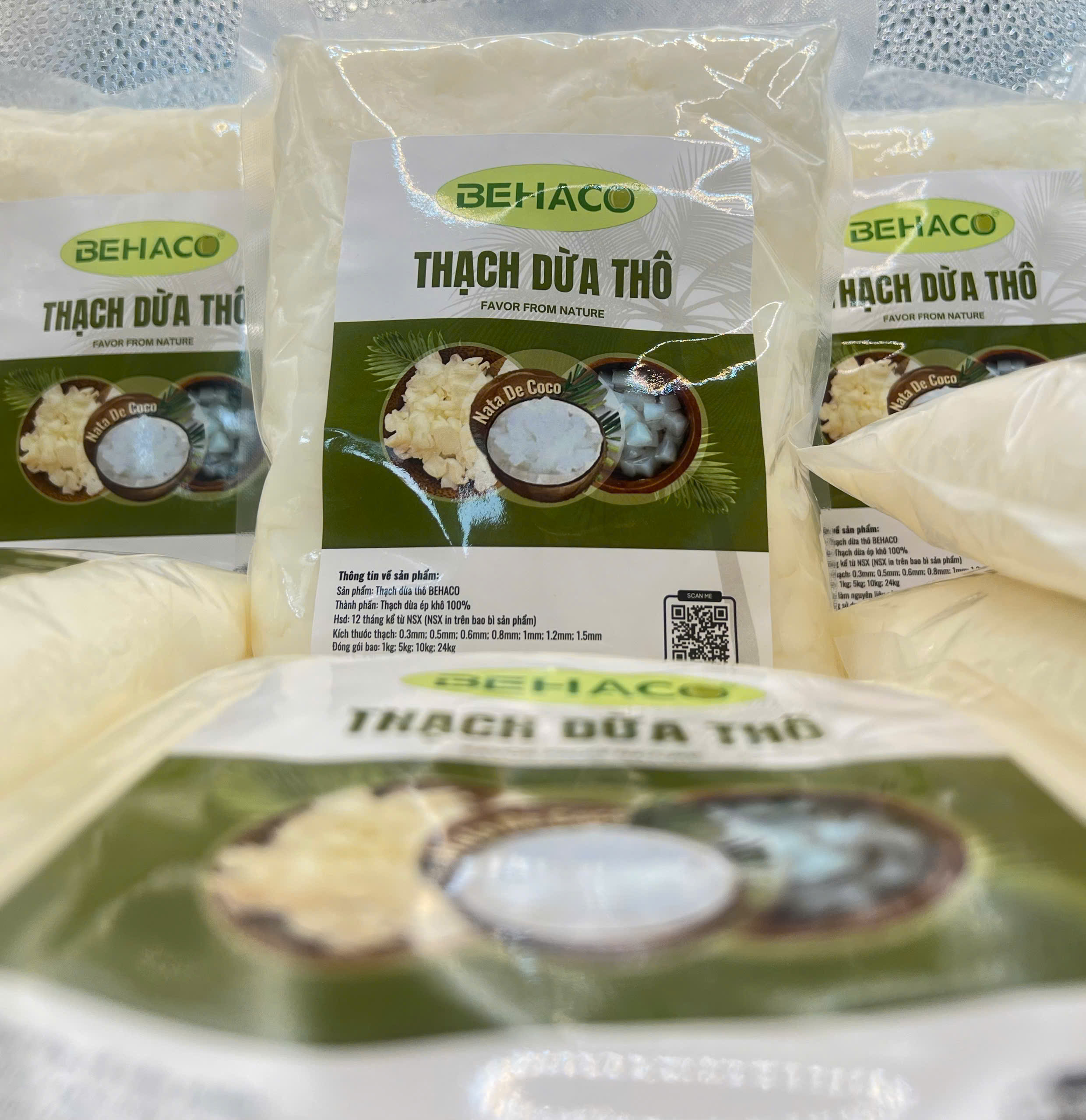 Thạch dừa thô BEHACO 5 ly, túi 1kg