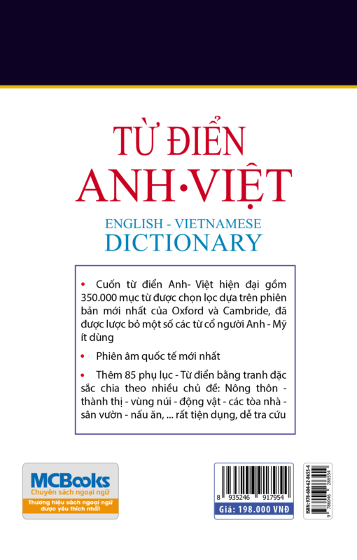 Từ điển Anh – Anh- Việt (bìa mềm trắng)  - TKBooks 