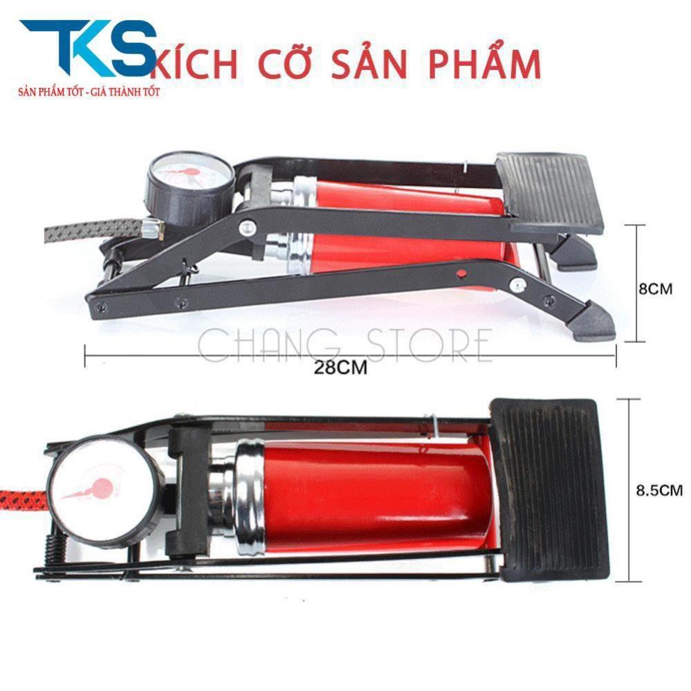 Bơm đạp chân đa năng mini cho ô tô xe máy 1 xilanh nhập khẩu