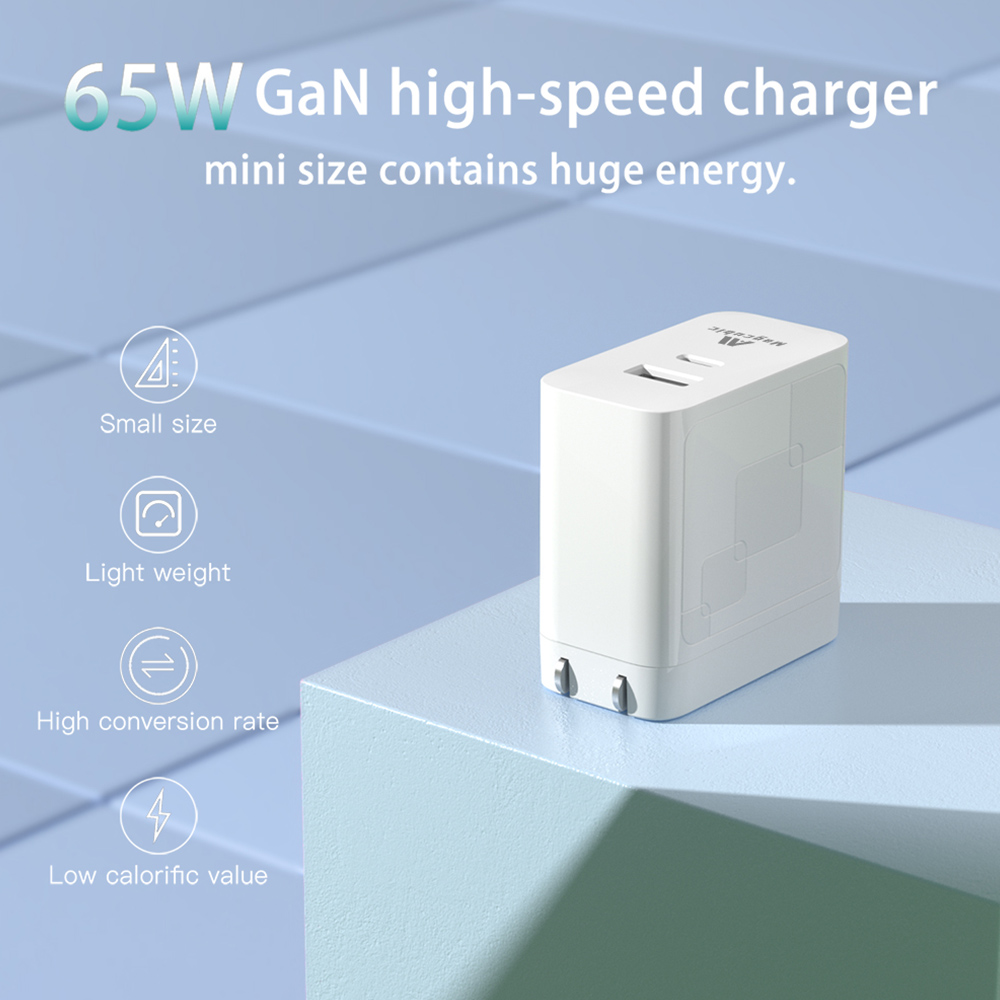 Bộ Sạc Nhanh 65W USB PD 2 Cổng Có Thể Gập Lại