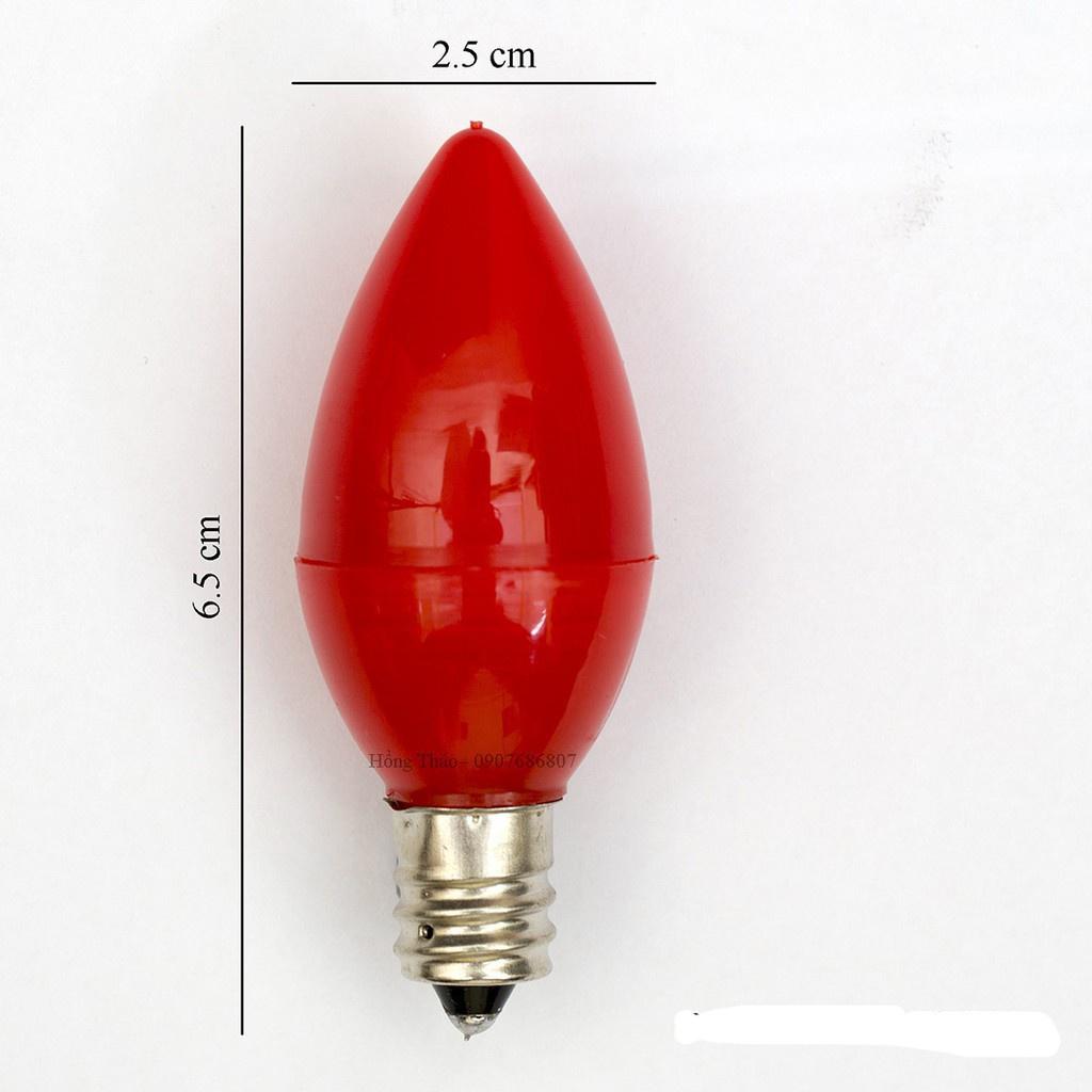 2 bóng đèn LED quả nhót 1W tiết kiệm điện dùng cho đèn thờ (đui E12)