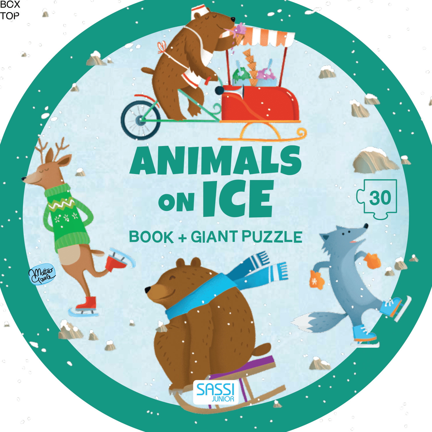 Bộ xếp hình 30 mảnh Động Vật Bắc Cực của hãng SASSI JUNIOR Puzzle Animals on ICE có tặng 1 cuốn sách tiếng Anh