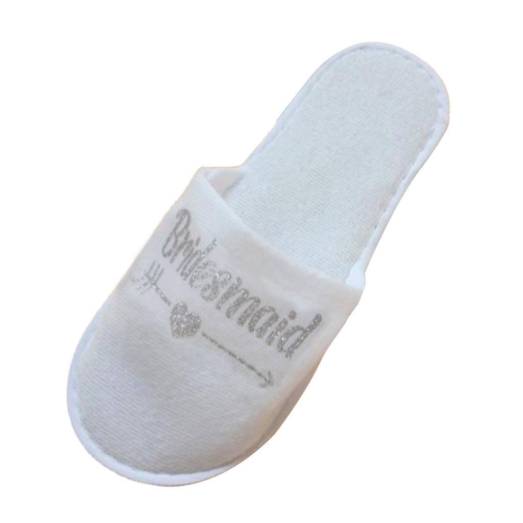 3 Pairs Wedding Party Slippers Silver