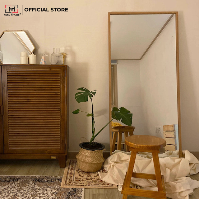 [SIZE70x1M7] GƯƠNG SOI TOÀN THÂN CÓ CHÂN ĐỨNG MÀU TỰ NHIÊN - STANDING MIRROR NATURAL- 70CM