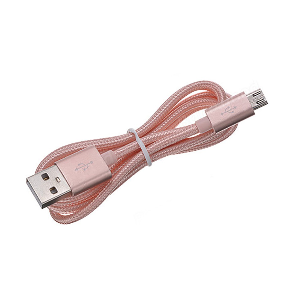 Cáp sạc nhanh micro USB bọc Nylon Romoss dài 1m (Hồng) - Hàng chính hãng