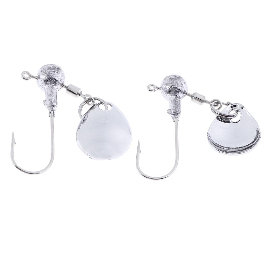 5x Fishing Ball Jig Heads Spinner Jigs Single Hook for Bass Fishing