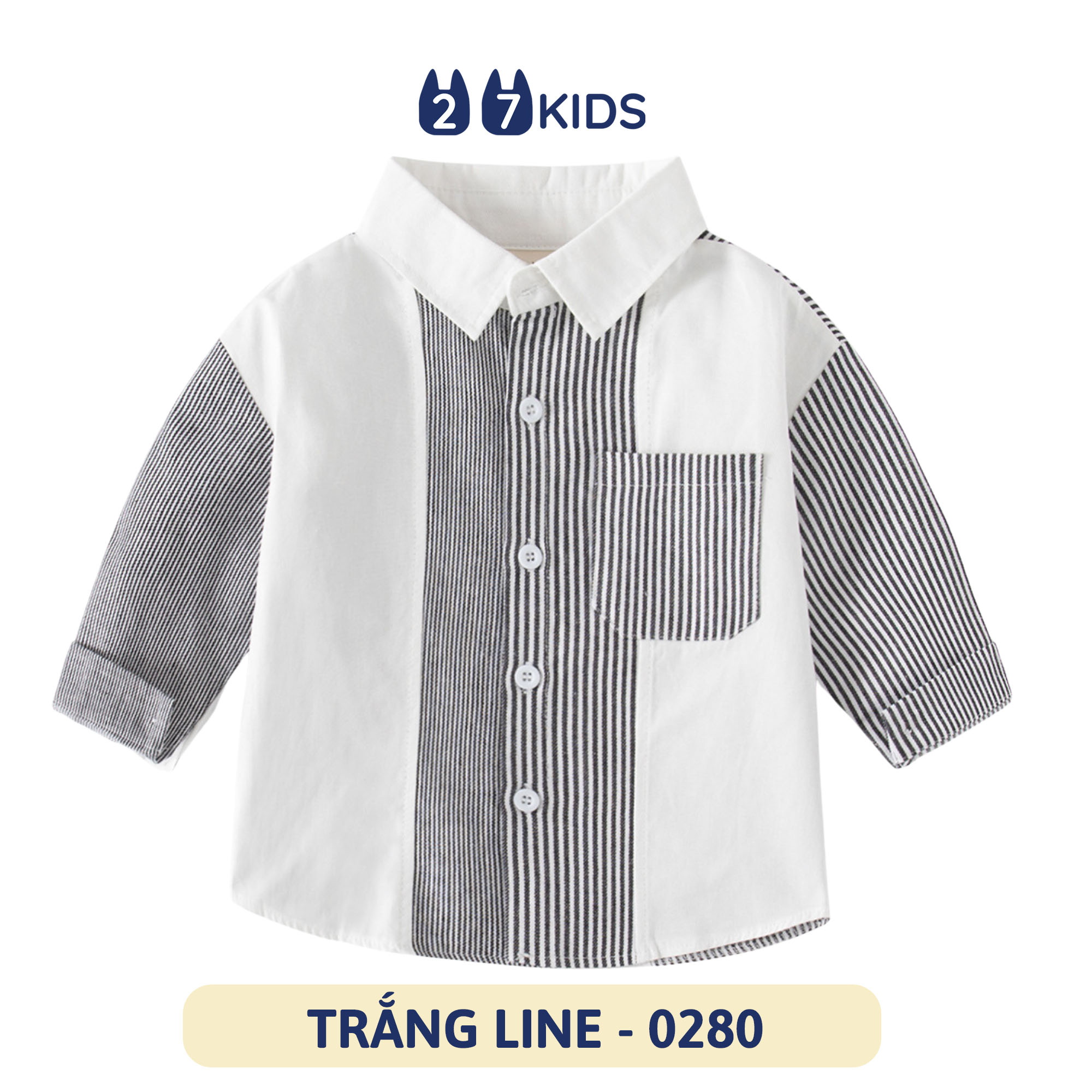 Áo sơ mi bé trai dài tay 27Kids áo cổ bẻ đơn sắc hiện đại đi học nam cho trẻ từ 2-8 tuổi BLSH2