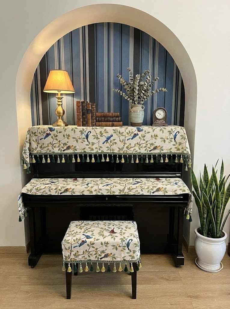 Khăn phủ đàn piano cơ đàn piano điện tử 88 phím phong cách Châu Âu cổ điển sang trọng trang trí noel giáng sinh năm mới- Hàng chính hãng