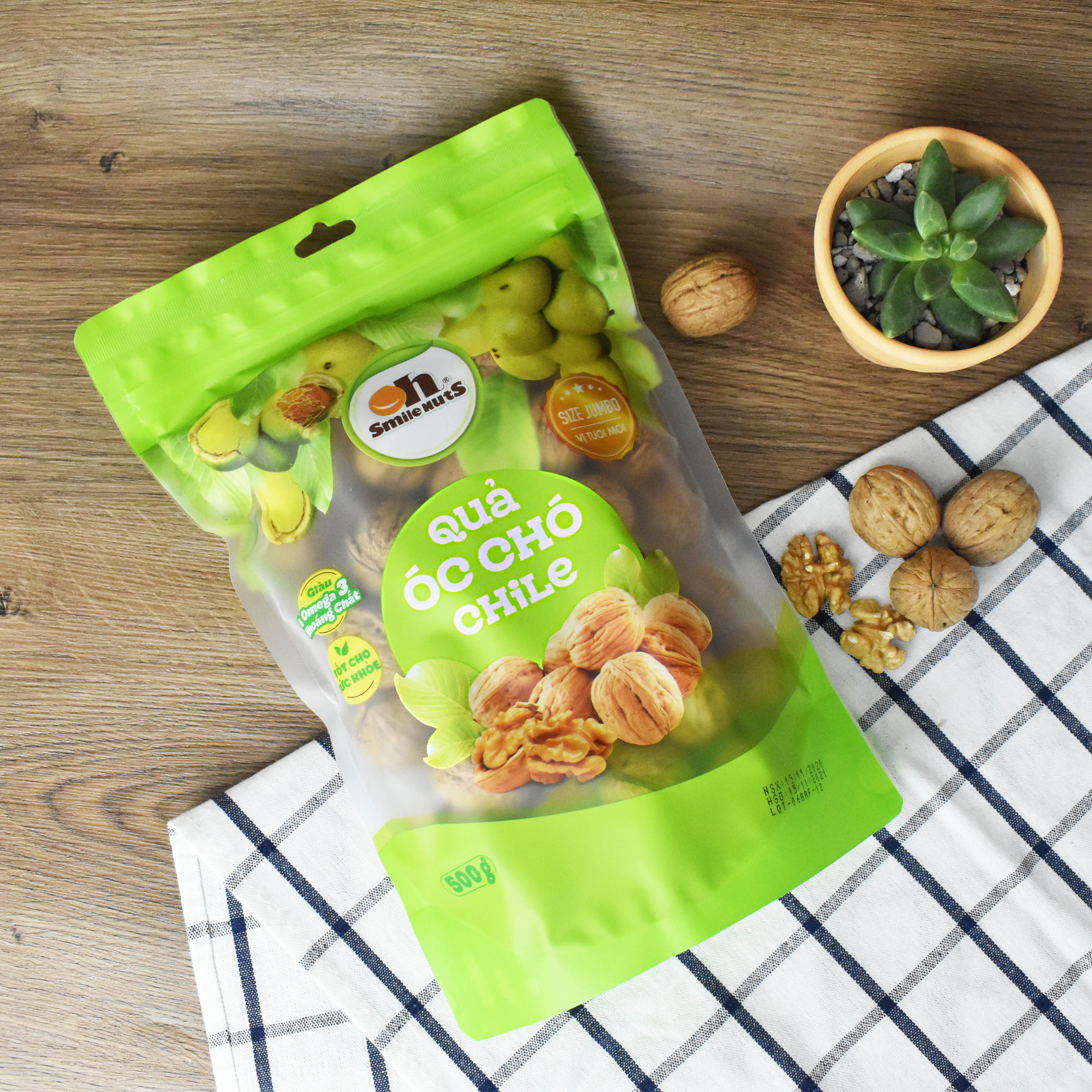 Quả Óc Chó Chile Smile Nuts Túi 500g