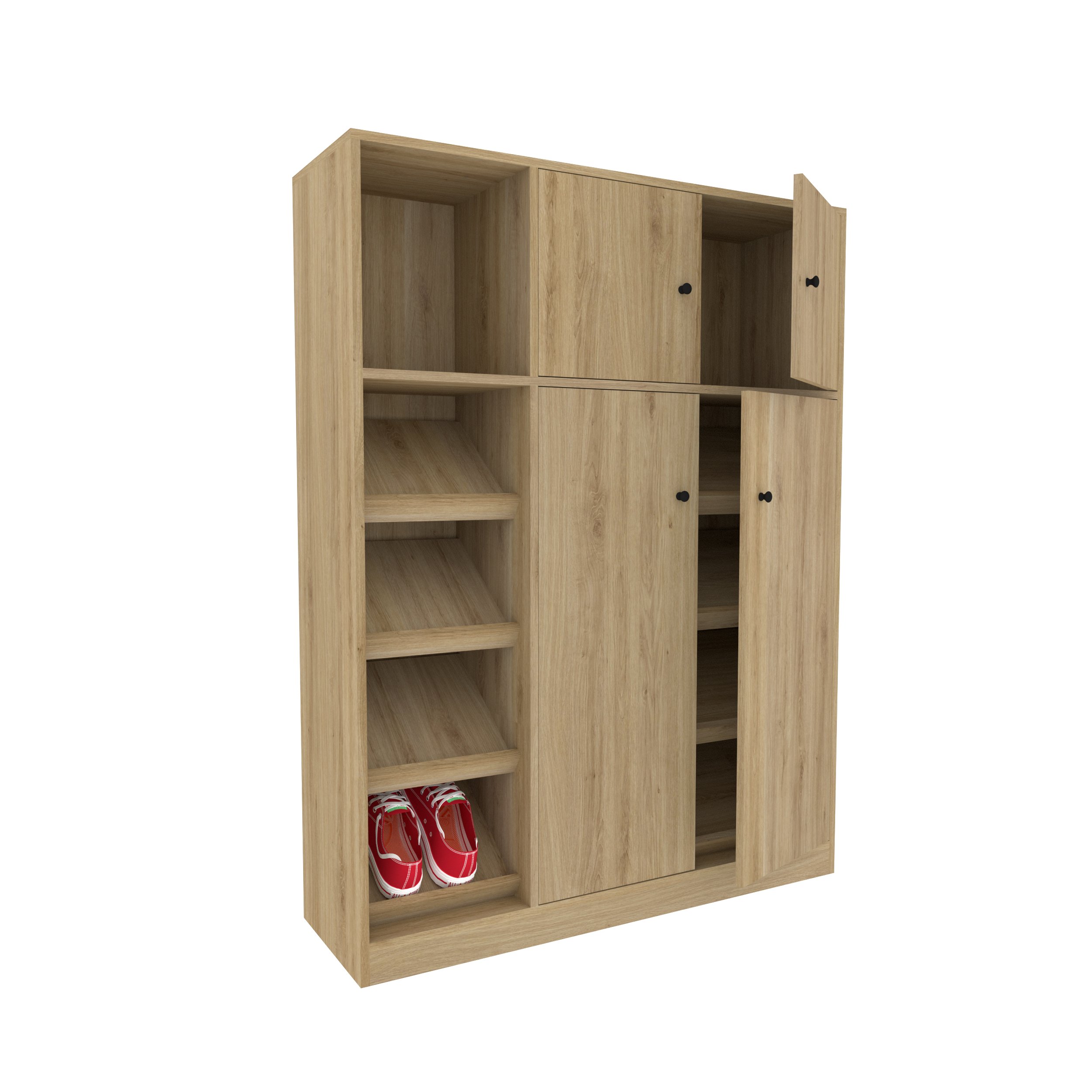 TỦ GIÀY THẤP ECOFURNIX GT-TGT-246 CÁNH MỞ NHIỀU TẦNG KỆ