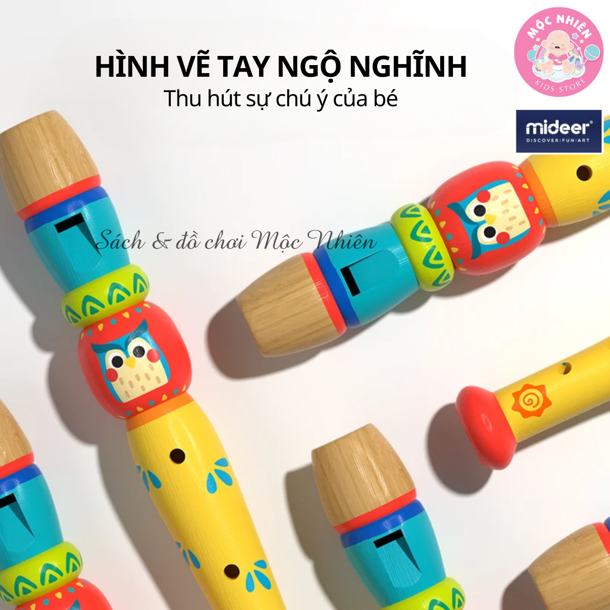 Đồ chơi âm nhạc - Sáo dọc 6 lỗ thương hiệu Mideer