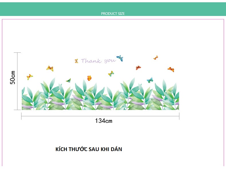 Decal dán trang trí chân tường phong cách Bắc Âu DCT044 - 2 bộ