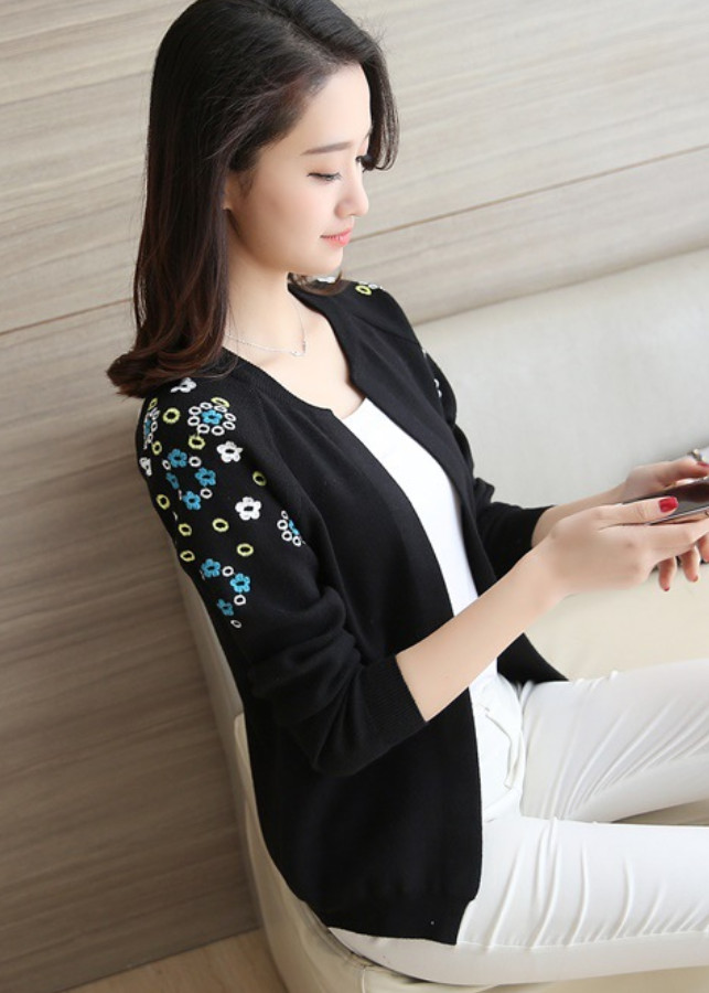 Áo Cardigan Nữ Họa Tiết Hoa Dịu Dàng ALNO20 MayBlue