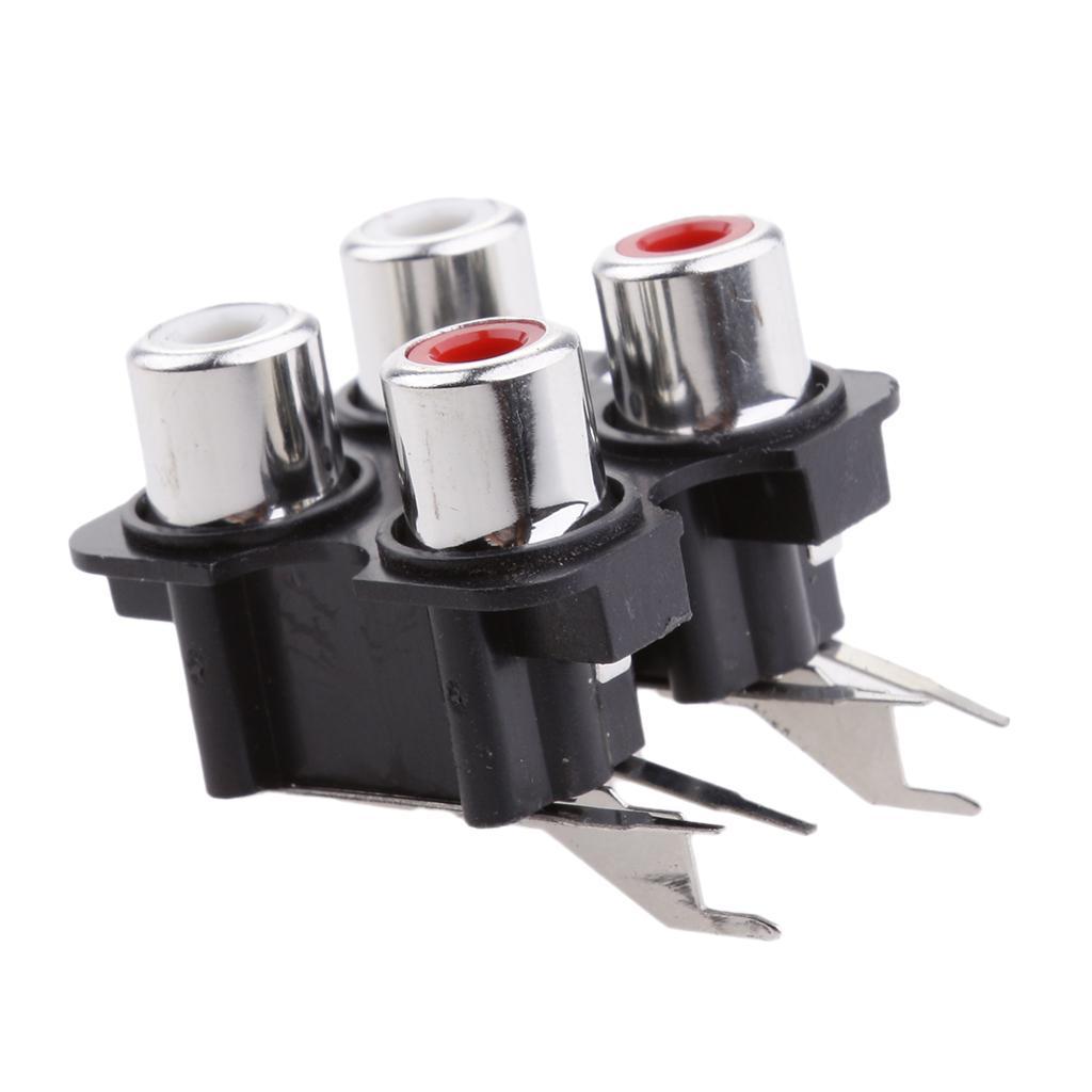 10pcs PCB Board 4 RCA Female Pin Audio Video AV Socket Connector