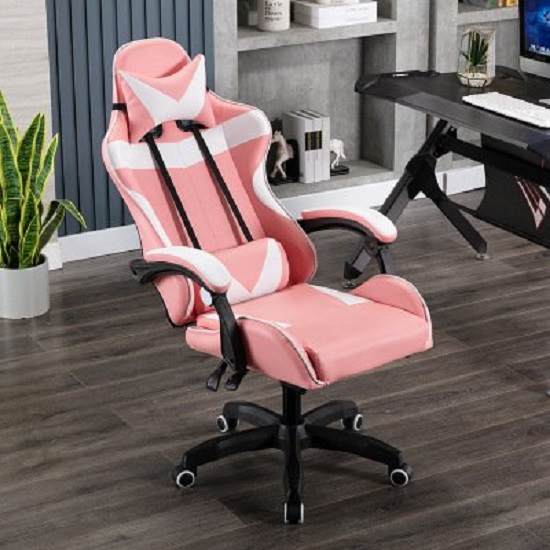 Ghế Gaming Cao Cấp Chân Xoay 360°. Ghế Game Kèm Gối Tựa Massage Lưng. Full Colour
