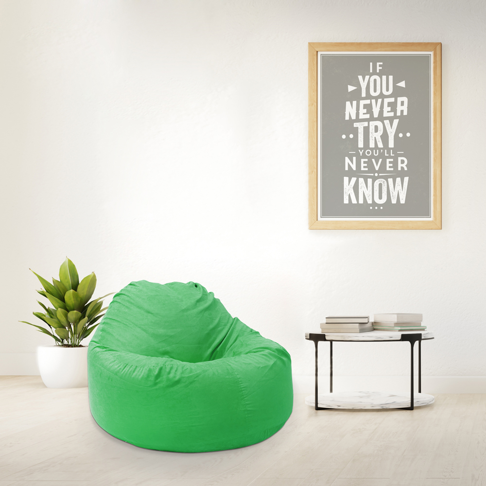 GHẾ LƯỜI SOFA TRÒN TỰA LƯNG (CIRCULAR BEANBAG ) SIZE LỚN MÀU XANH LÁ MS27 - THE Beanbag House