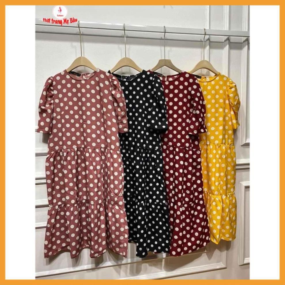 Váy Bầu Đẹp Chấm Bi ( ảnh thật) (shop Tatoco