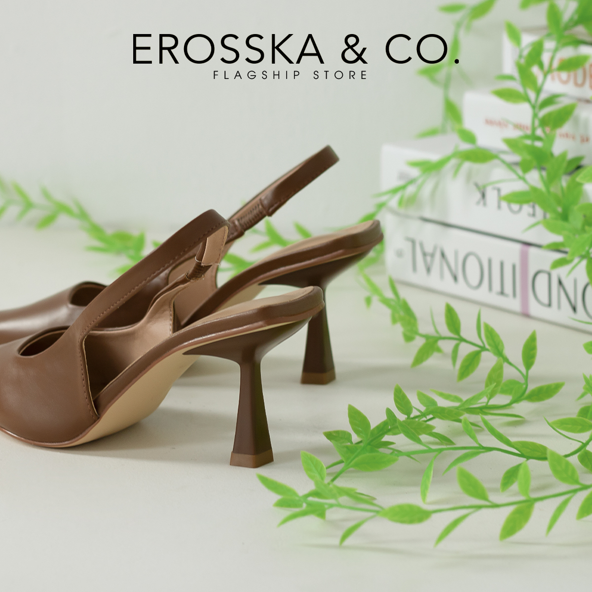 Erosska - Giày cao gót mũi nhọn phối dây cao 7cm _ EH041