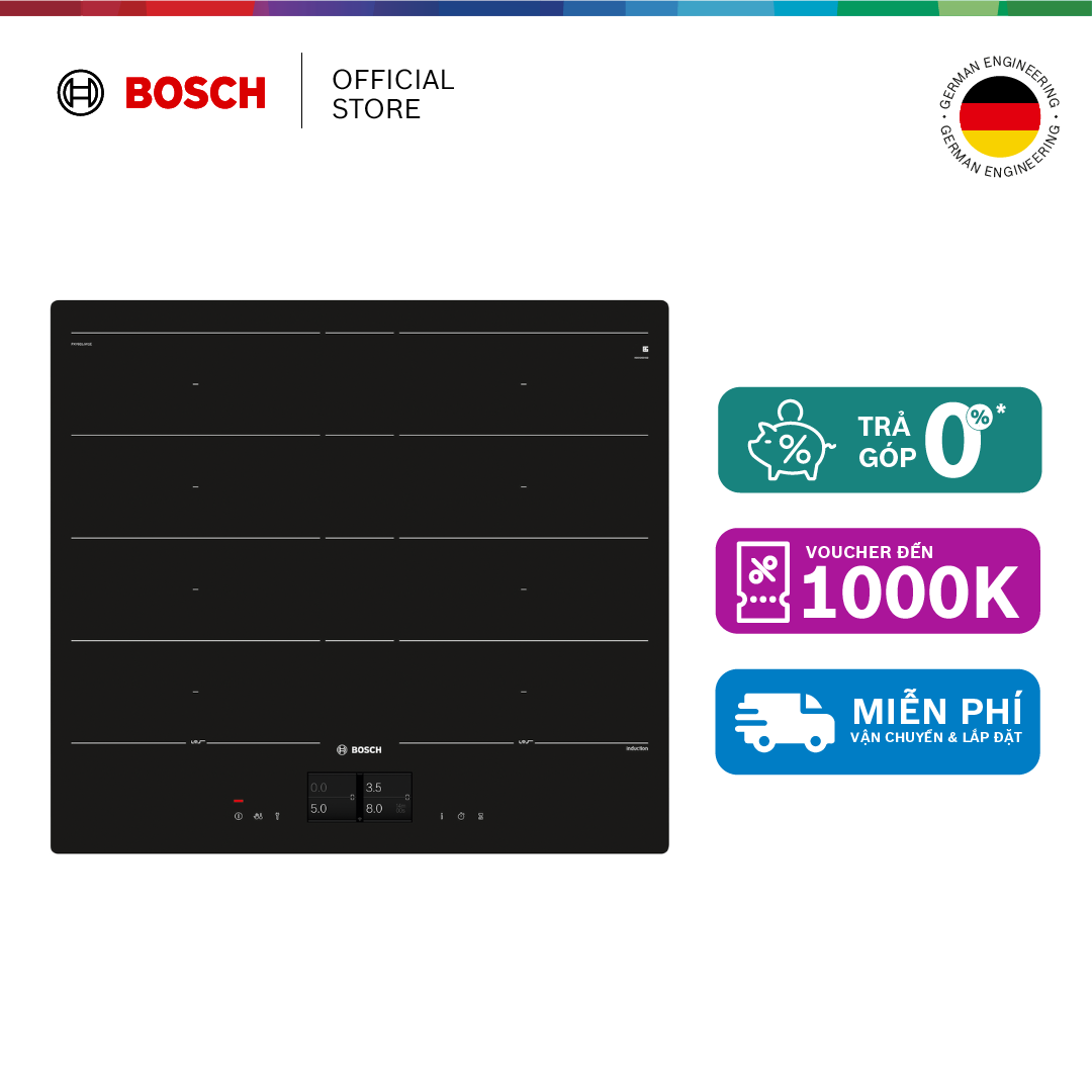 Bếp từ Bosch 4 vùng nấu PXY601JW1E - Series 8 (60cm) - Hàng chính hãng