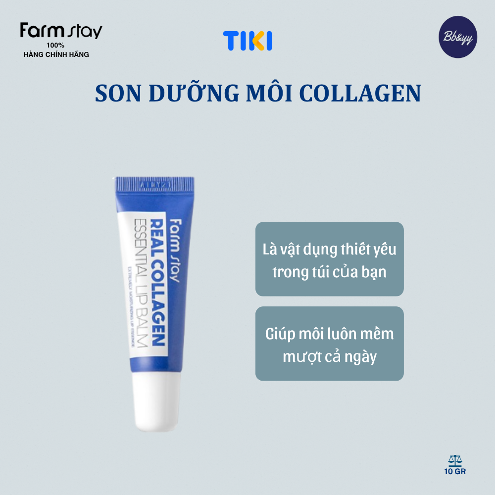 Son dưỡng môi Collagen _ Farmstay Real Collagen Essential Lip Balm