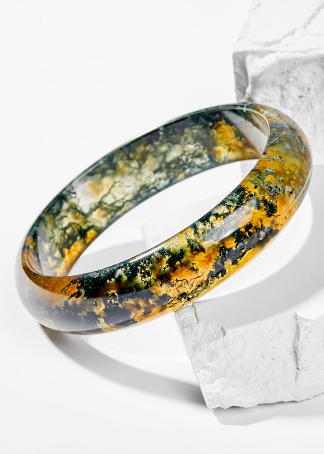 Vòng Tay Phong Thủy Đá Băng Ngọc Thủy Tảo Huyết Liền Khối  Mệnh Mộc, Hỏa Ngọc Quý Gemstones