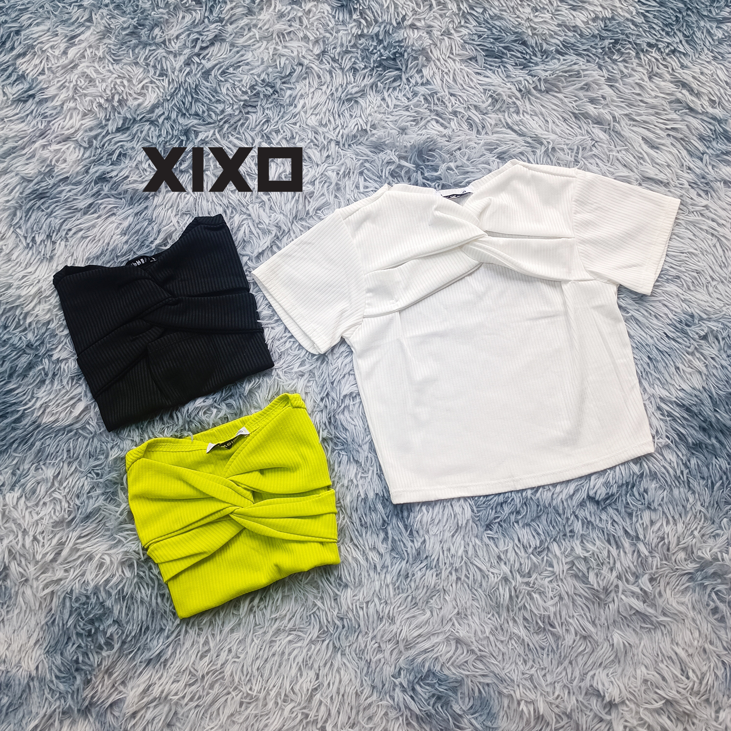 Áo croptop tay ngắn xoắn ngực thời trang XIXO cao cấp - mã ATN0048