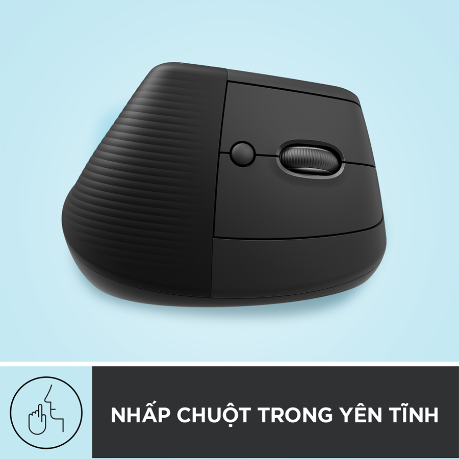 Chuột công thái học không dây Logitech Lift Vertical - Bluetooth|USB Logi Bolt, Silent giảm ồn, 4 nút tùy chỉnh, tương thích với Windows/macOS/iPad/PC - Hàng chính hãng