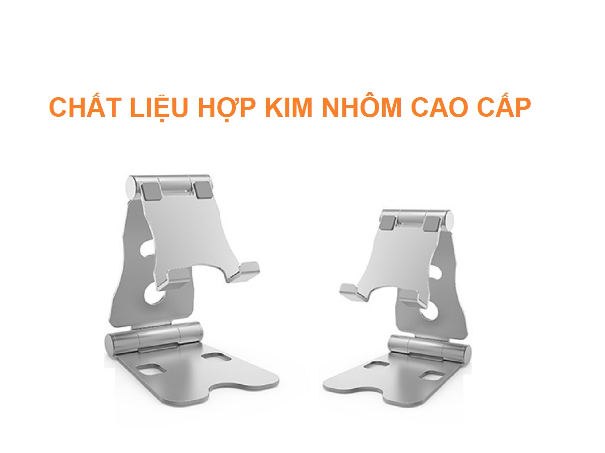 Giá Đỡ Để Bàn Điện Thoại Di Động, Máy Tính Bảng Hợp Kim Nhôm Cao Cấp - 02 Vị Trí Điều Chỉnh Góc Nhìn Hàng Chính Hãng Helios