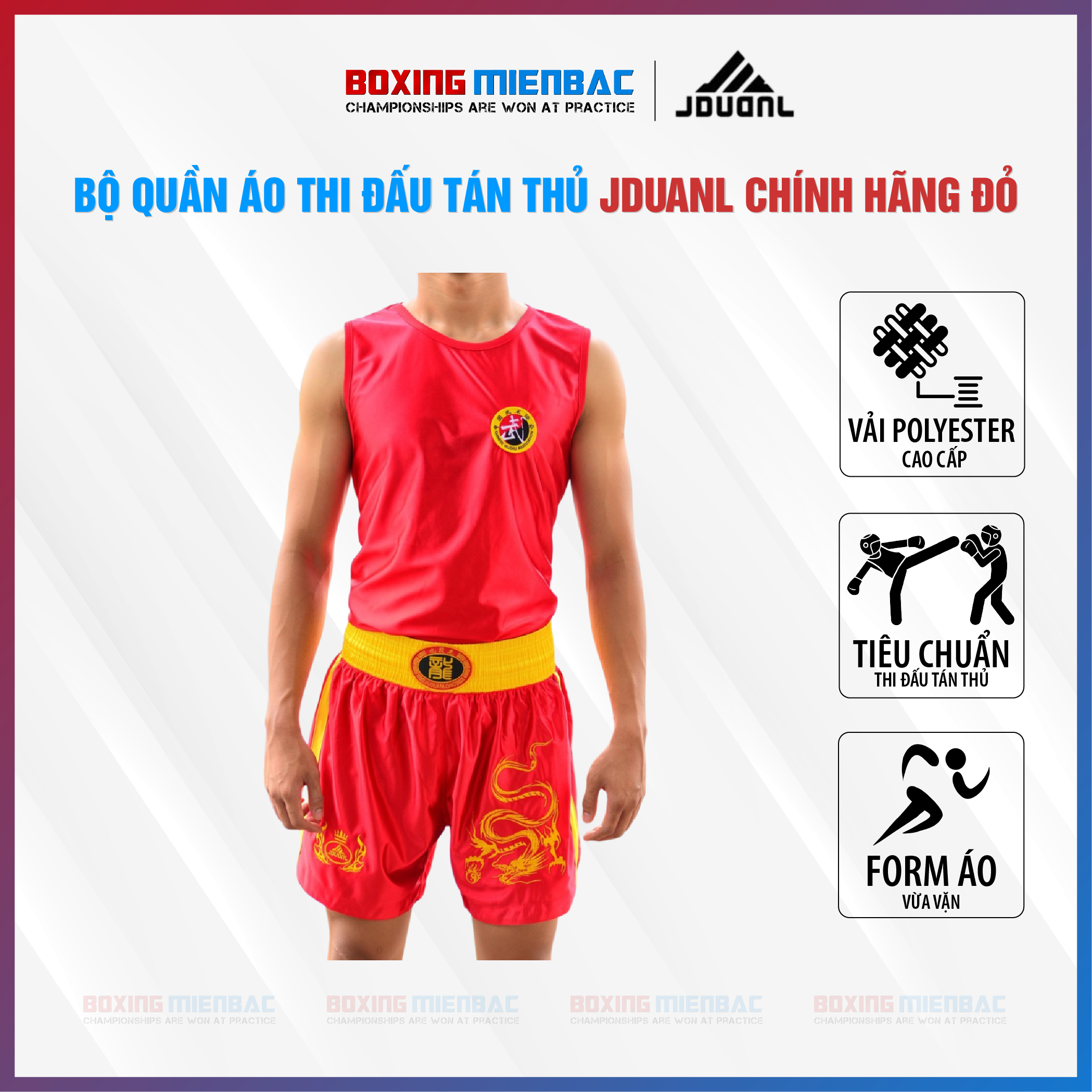 Bộ Quần Võ Thuật Áo Tán Thủ/ Wushu Jduanl - Đỏ - M