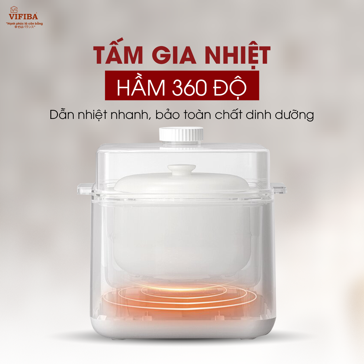 Nồi Nấu Chậm Đa Năng VIFIBA Kèm Hấp Hàng Chính Hãng, 8 Chức Năng Nấu, Nồi Cho Bé Ăn Dặm, Nấu Cháo, Hầm, Hấp,....