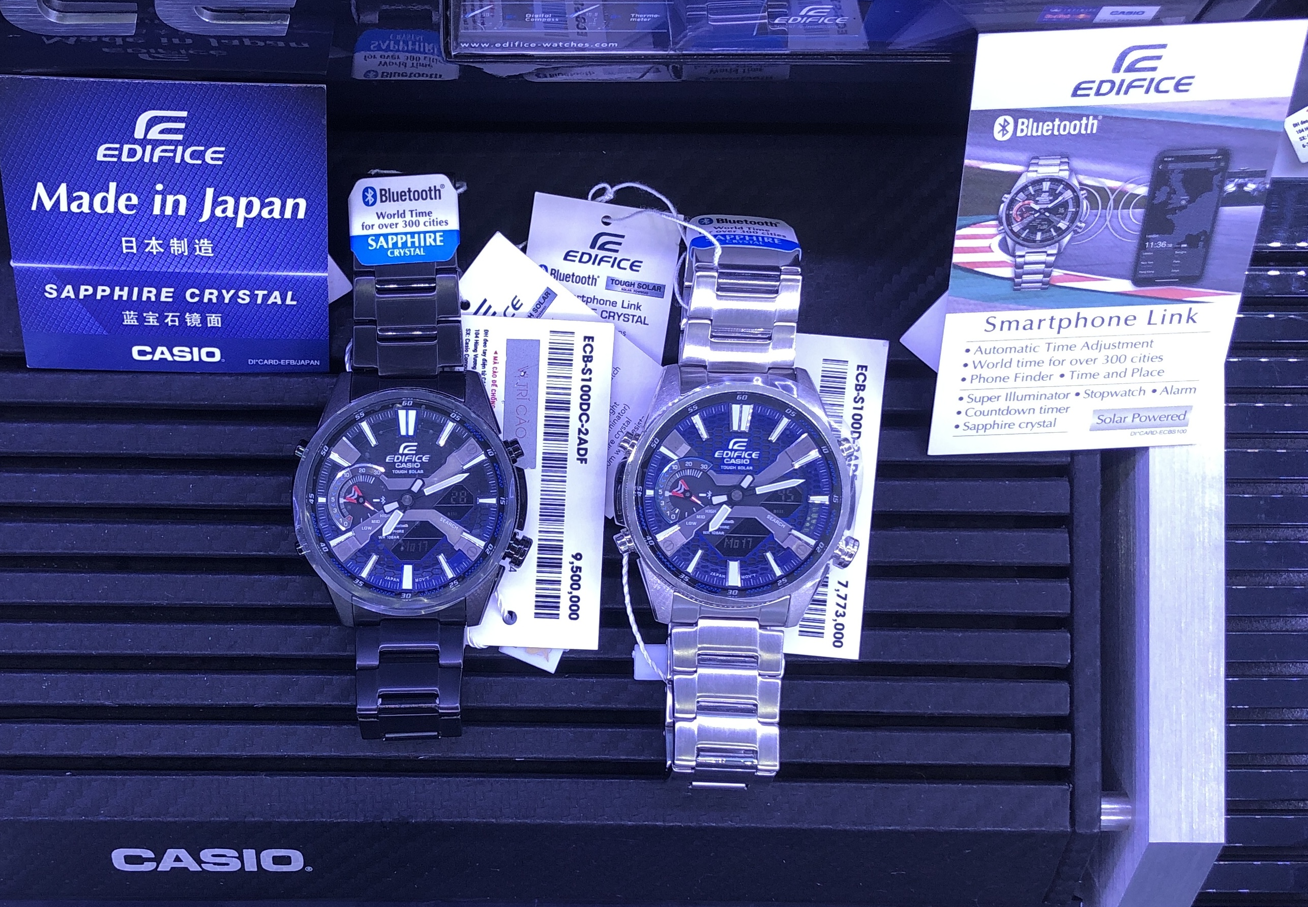 Đồng hồ nam dây thép không gỉ Casio ECB-S100D-2ADF