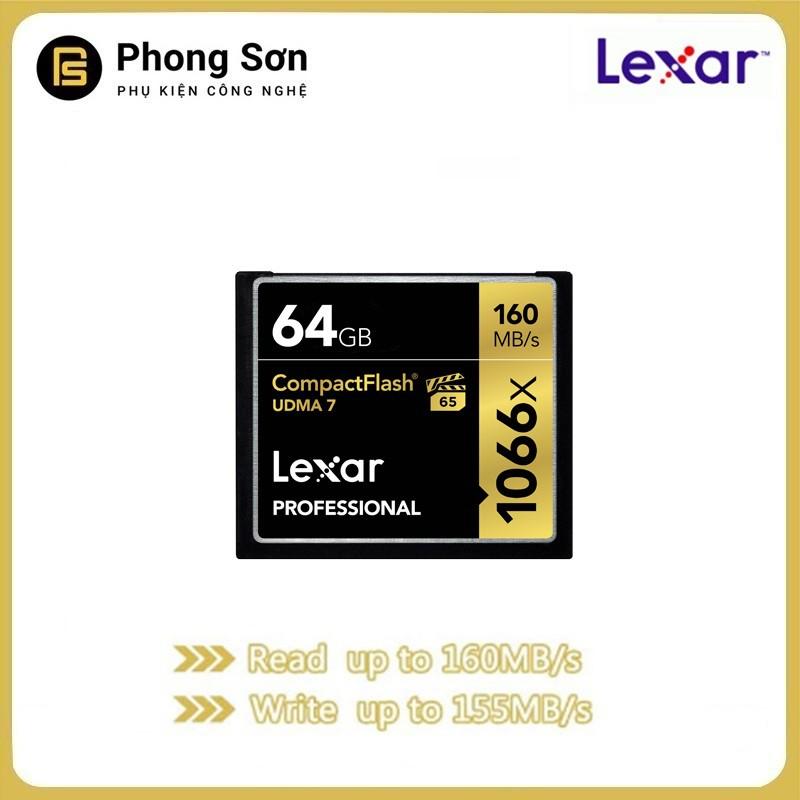 Thẻ nhớ CF Lexar 64GB Pro 1066X 160MB/s - cho máy ảnh chuyên nghiệp, tốc độ cao (Đen, Vàng) - HÀNG CHÍNH HÃNG