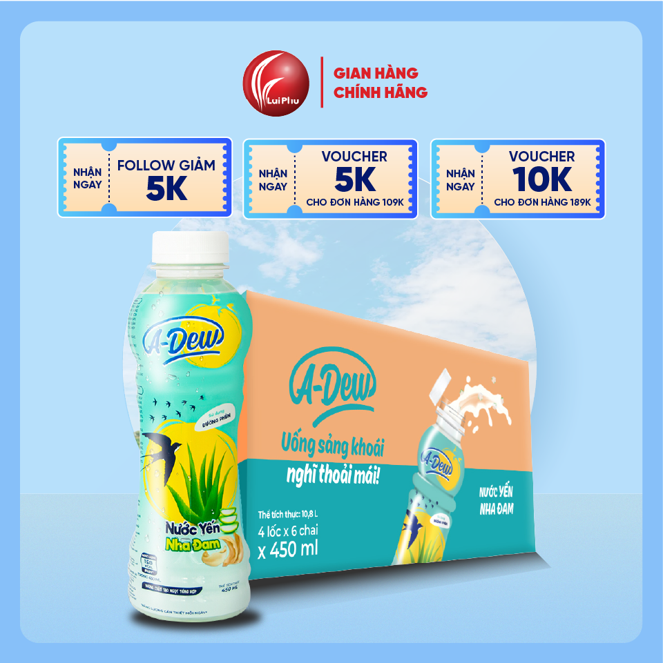 Nước Yến Nha Đam A Dew Chai 450ml - Thùng 24 Chai