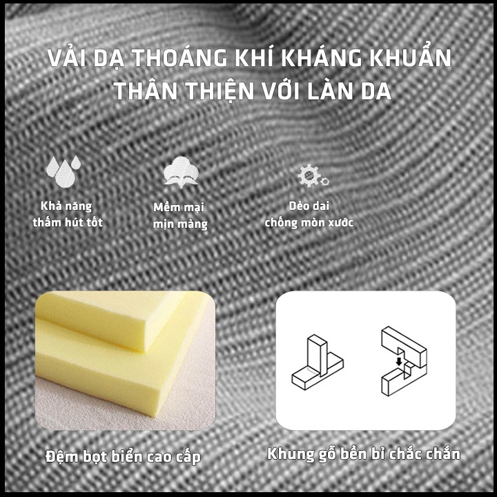 Giường sofa gấp gọn thành ghế sofa phong cách Hàn Quốc, khung sườn thép chịu lực chắc chắn với nhiều chế độ ngả lưng