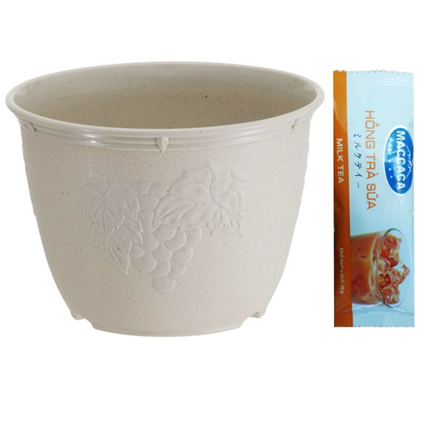 Chậu Trồng Cây 24 x 17 cm Nhật Bản + Tặng Hồng Trà Sữa Maccaca 20g