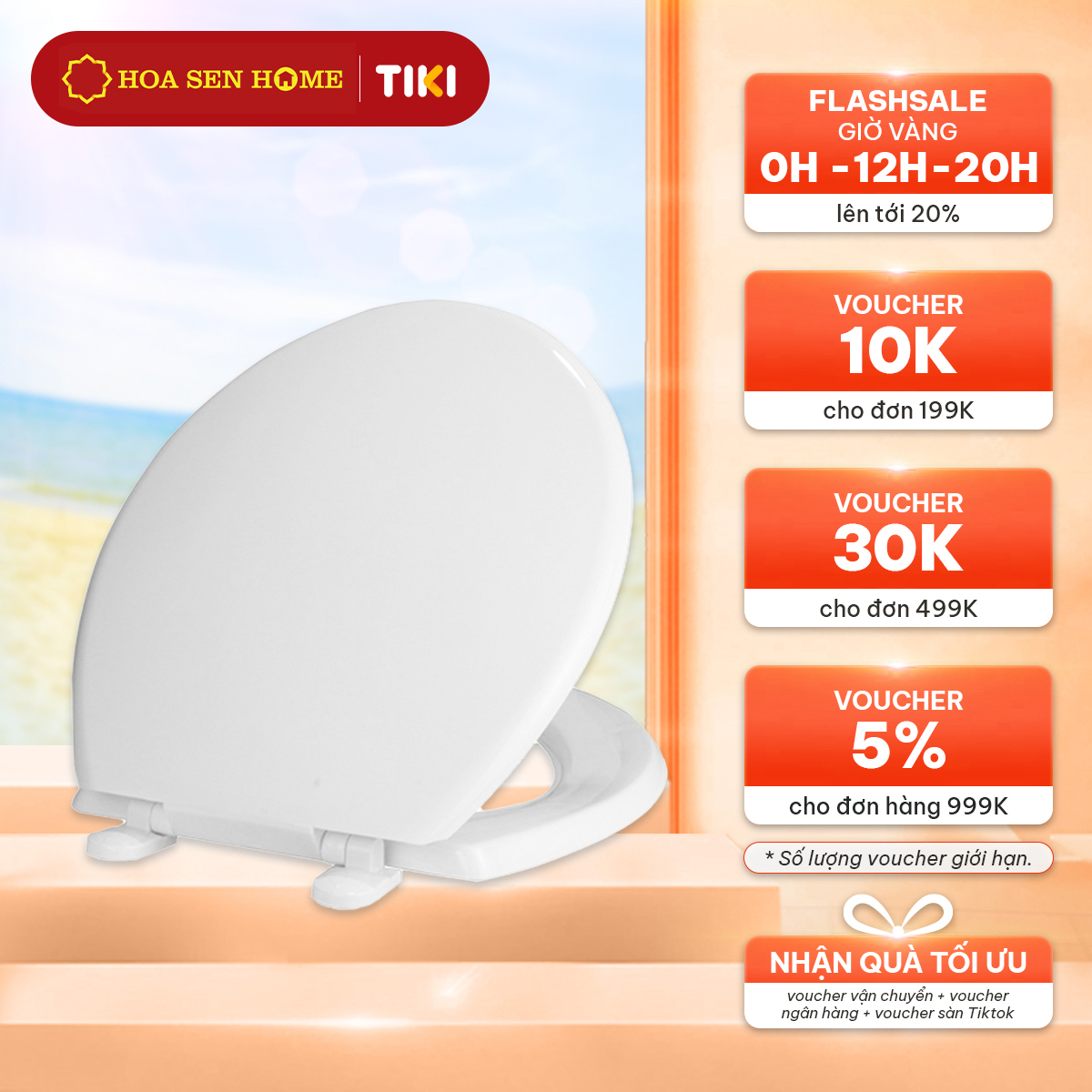 Nắp bồn cầu Hùng Anh HA03 chất liệu hạt nhựa nguyên sinh ABS, trọng lượng 1,0kg - Hoa Sen Home - Hàng chính hãng