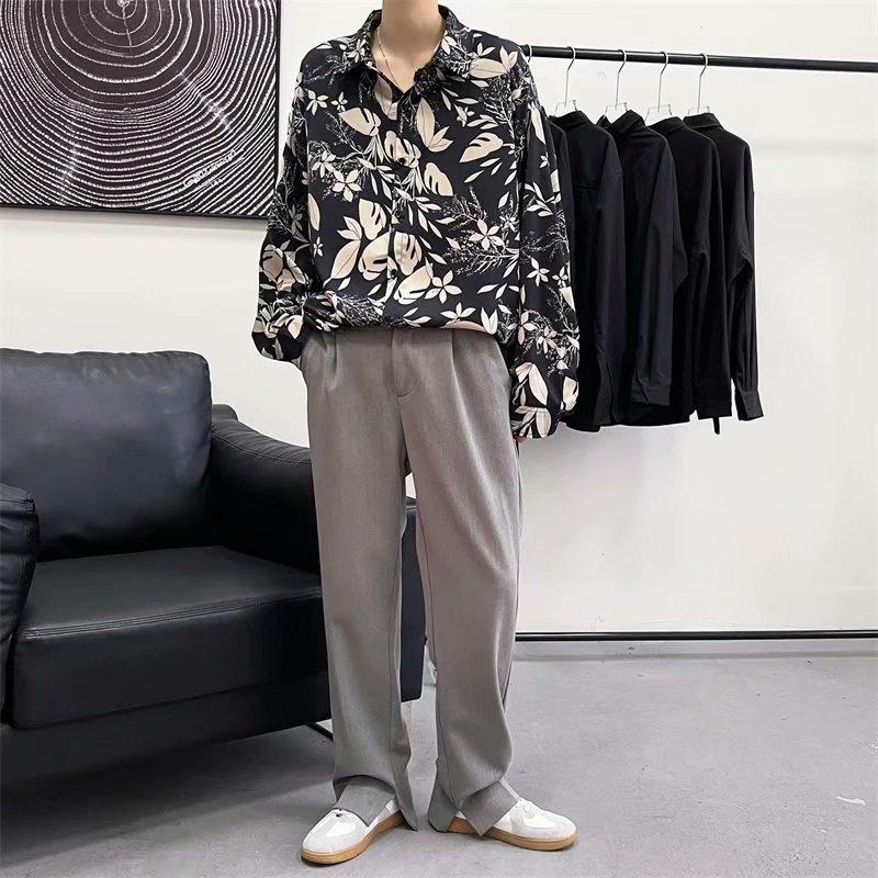 Áo sơ mi nam dài tay in 3d thời trang hàn quốc 2021. Áo sơ mi hoa. Kích thước M-2XL