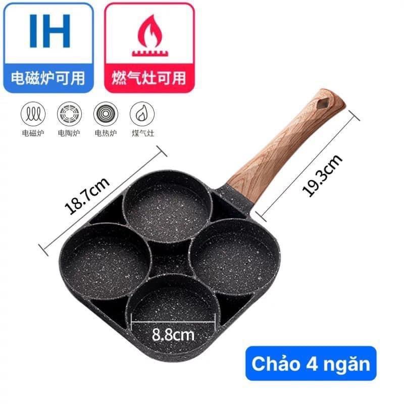 Chảo Chia Ô 4 Ngăn, Chảo Chiên Rán Đa Năng Dùng Được Mọi Loại Bếp Mẫu Mới Nhất 2021