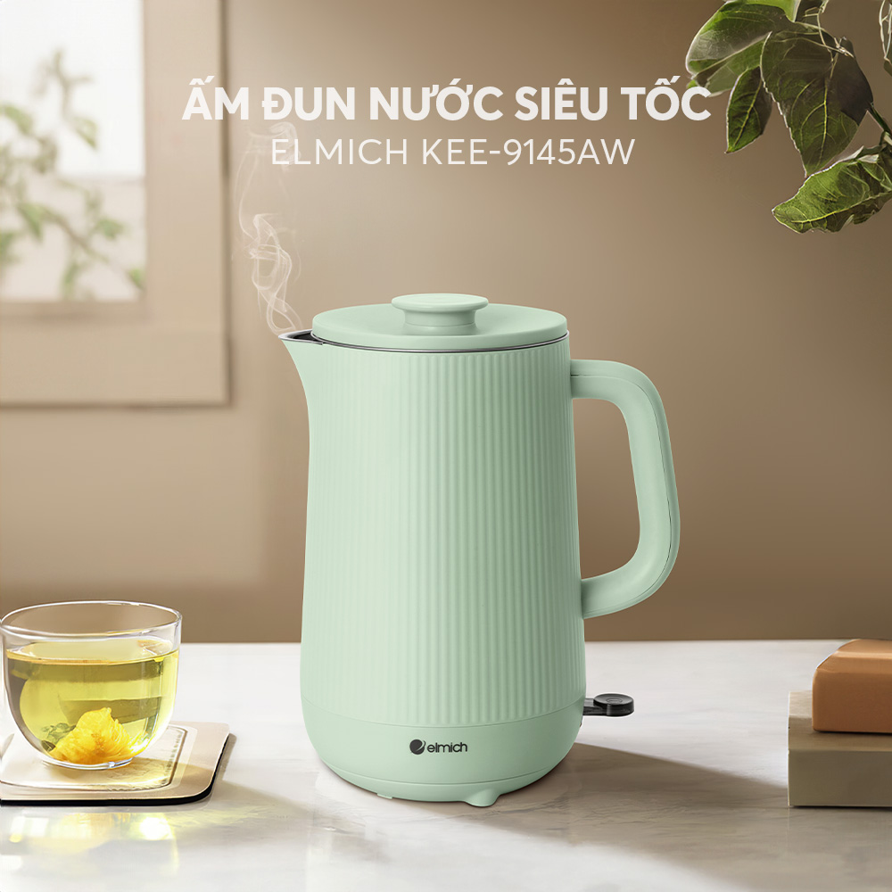 Ấm Đun Nước Siêu Tốc Elmich KEE-9145 1.6L 2100W, Hàng Chính Hãng, Công Tắc Thông MInh - JoyMall