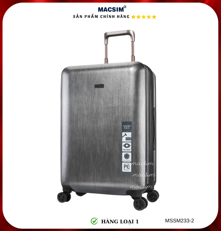 Vali cao cấp Macsim Smooire MSSM233-2 cỡ 21 inch màu đen, màu vàng - Hàng loại 1