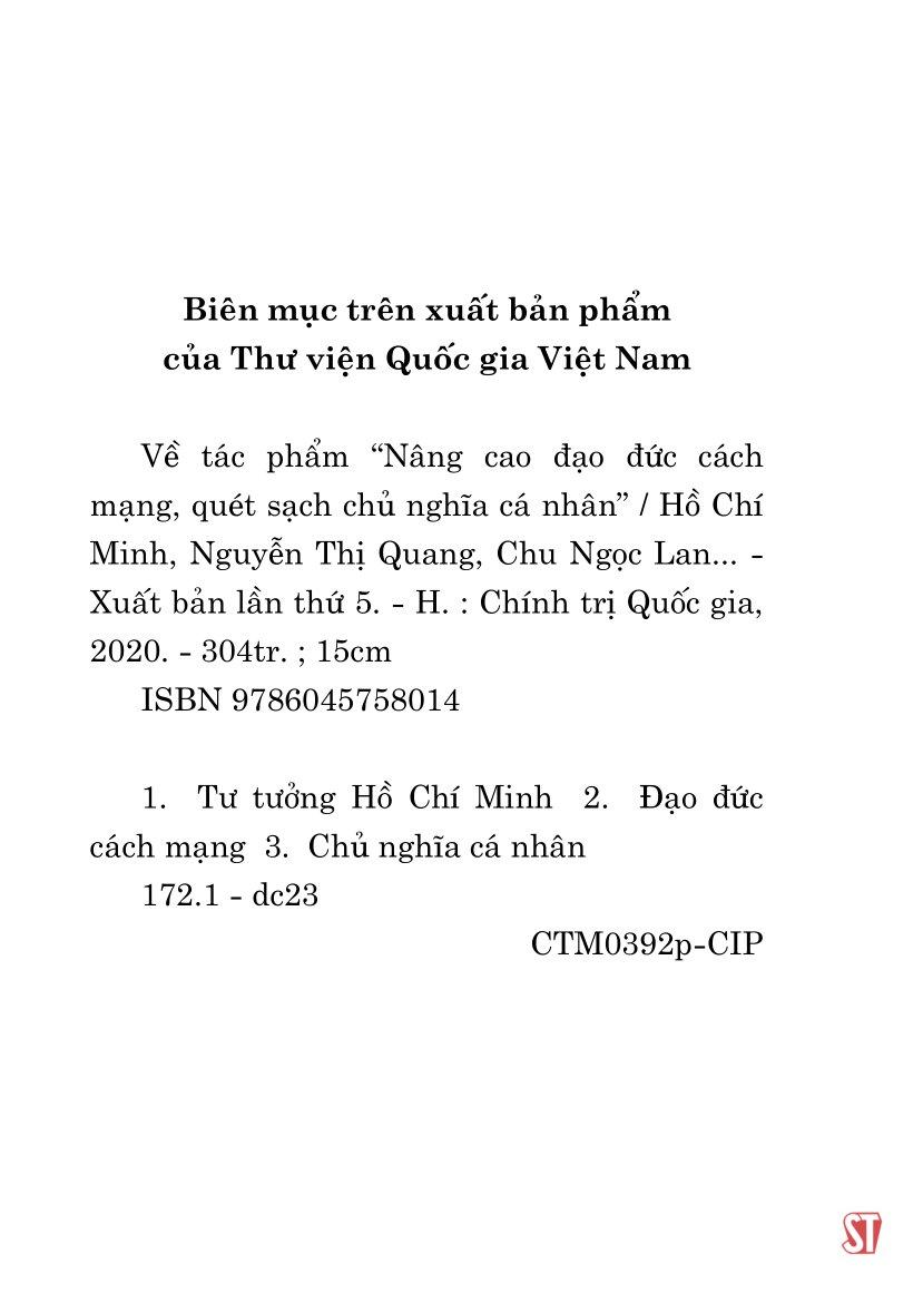 Về Tác Phẩm "Nâng Cao Đạo Đức Cách Mạng, Quét Sạch Chủ Nghĩa Cá Nhân"