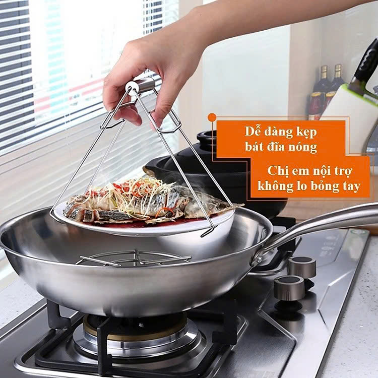 Dụng cụ gắp đồ nóng INOX BẠC