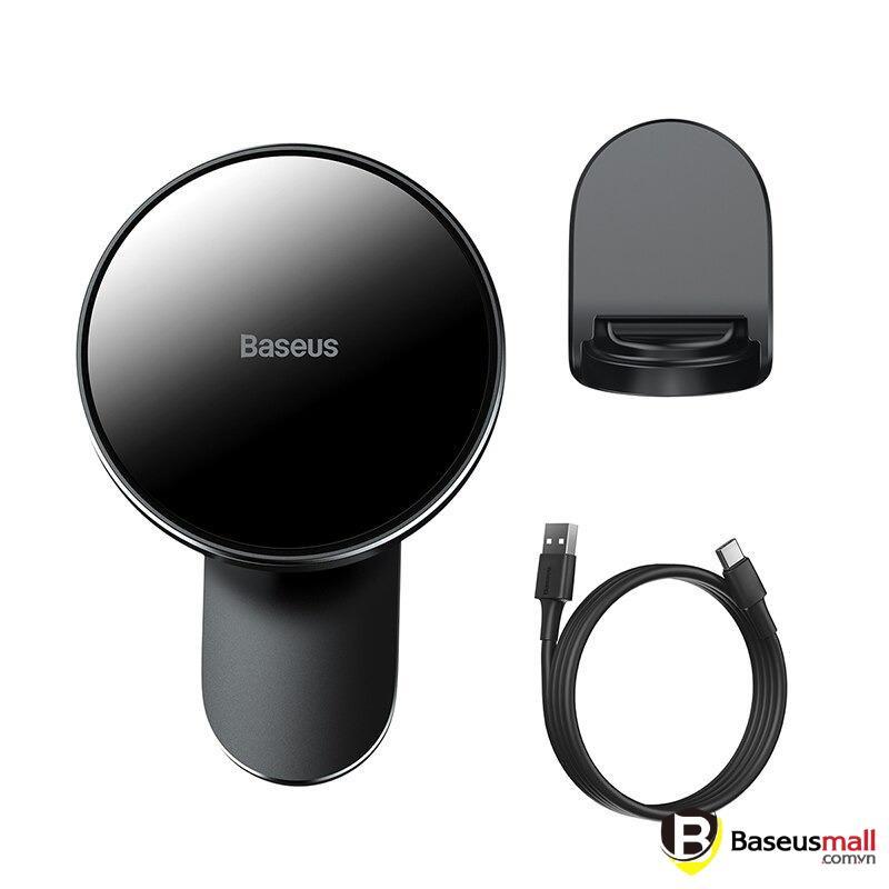 Đế giữ điện thoại tích hợp sạc không dây nam châm Baseus Big Energy Car Mount Wireless Charger 15W (Hàng chính hãng)