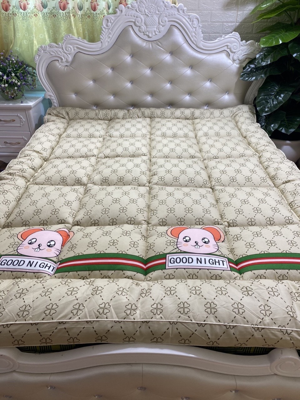 TOPPER - TẤM LÀM MỀM ĐỆM HÀN QUỐC HỌA TIẾT CHUỘT HOA